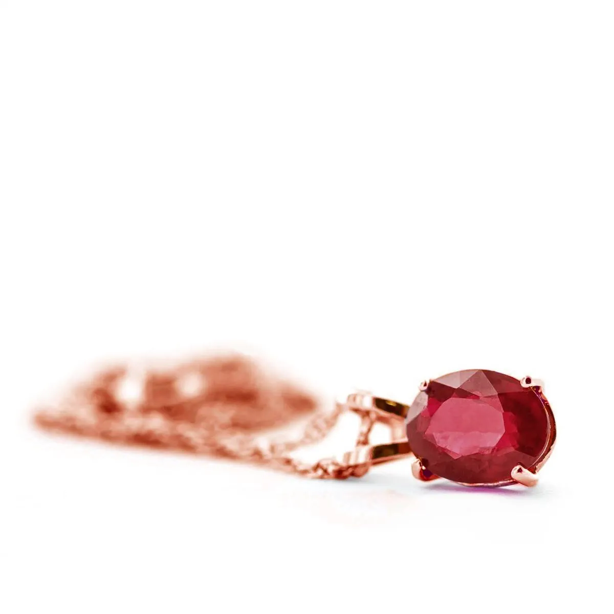 1 Carat 14K Solid Rose Gold Necklace Natural Ruby