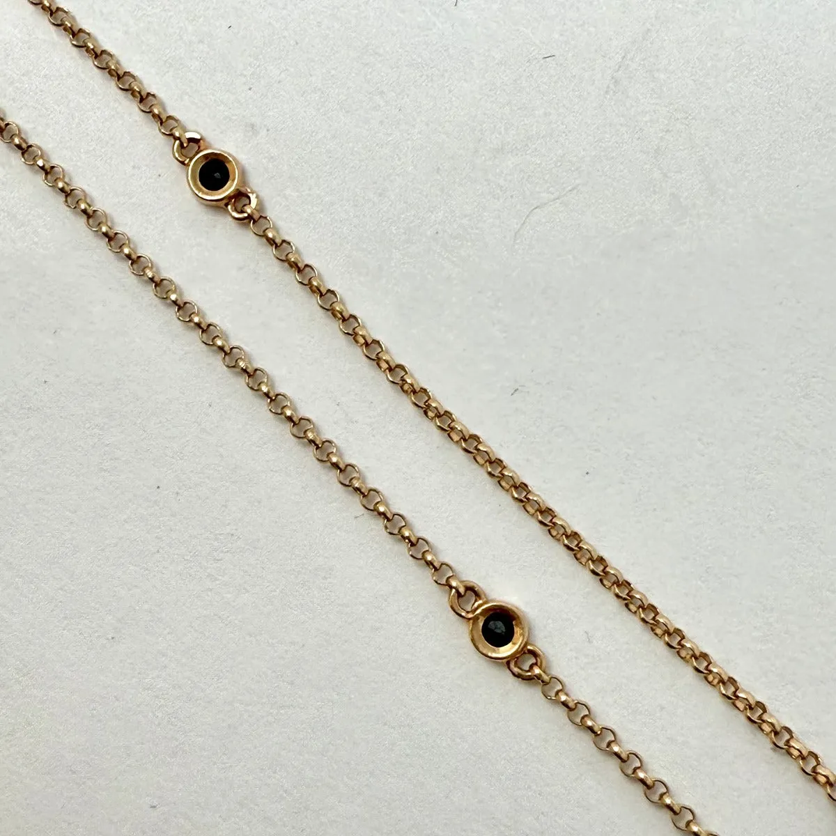 14K Rose Gold Black Diamond by the Yard Station 16" Necklace