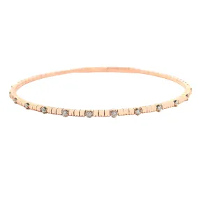 14k Rose Gold Diamond Bangle