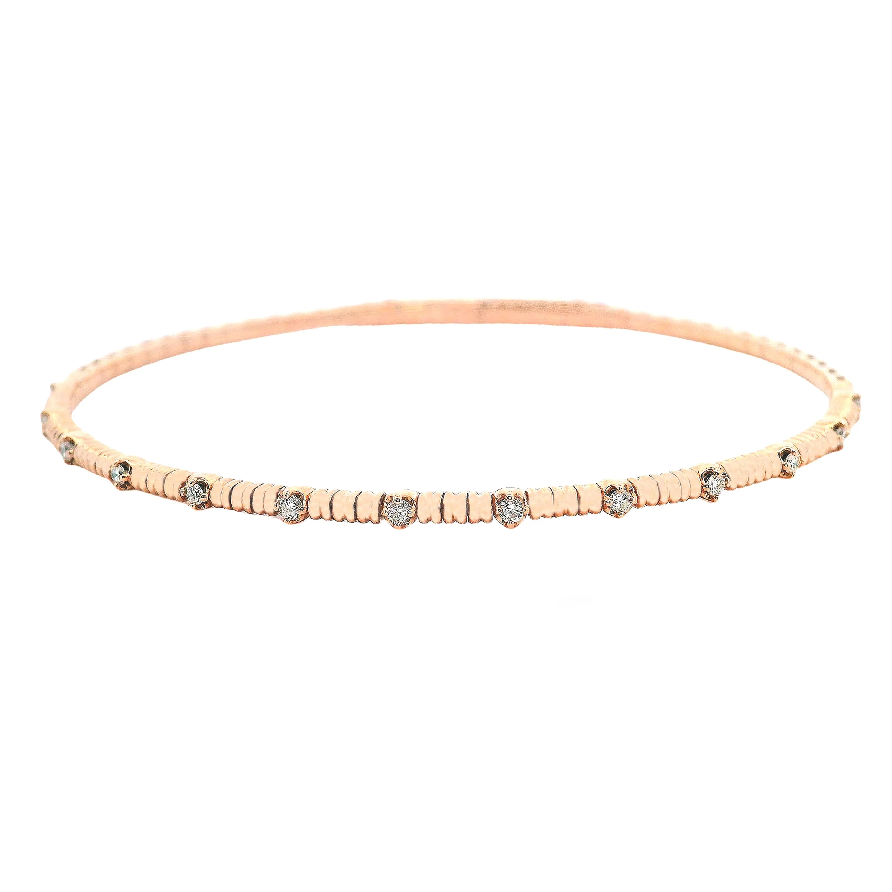 14k Rose Gold Diamond Bangle