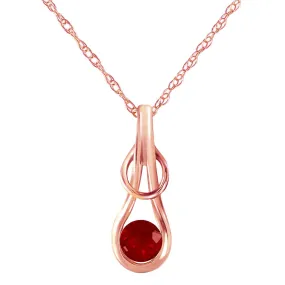 14K Solid Rose Gold Necklace w/ Ruby