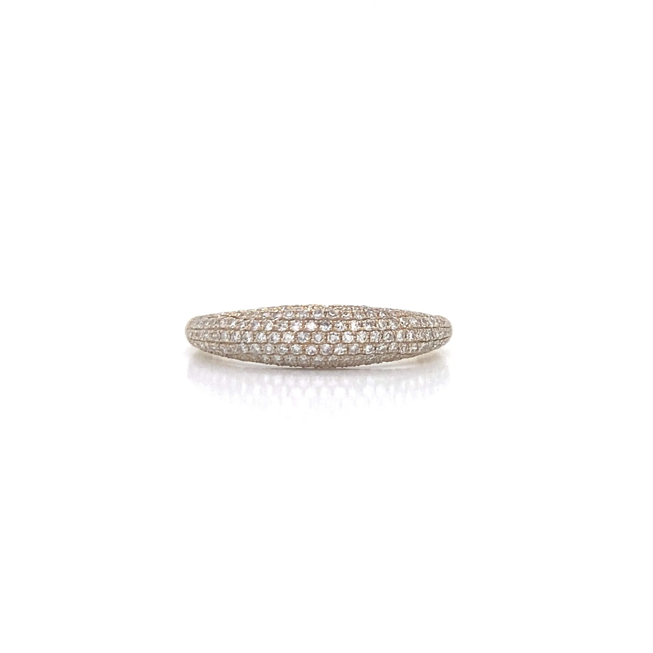 14K Yellow Gold Domed Diamond Ring