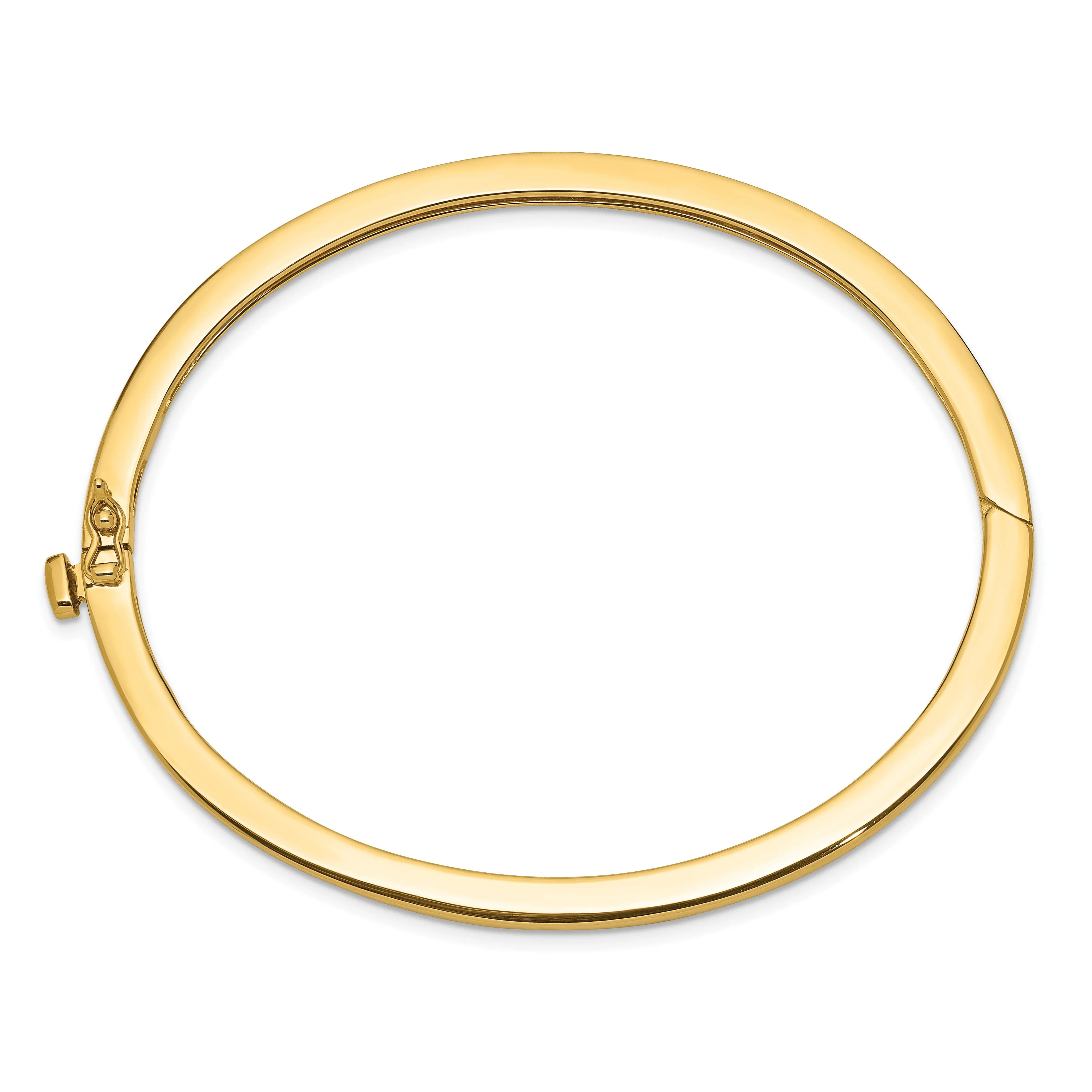 14k Yellow Gold Solid Hinged Bangle Bracelet
