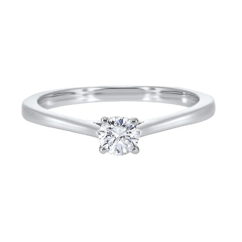 14KW Solitaire Prong Diamond Ring 3/4CT