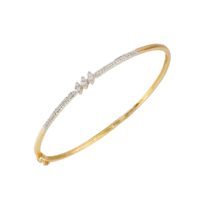 18KT (750) Yellow Gold And Diamond Bangle For Women