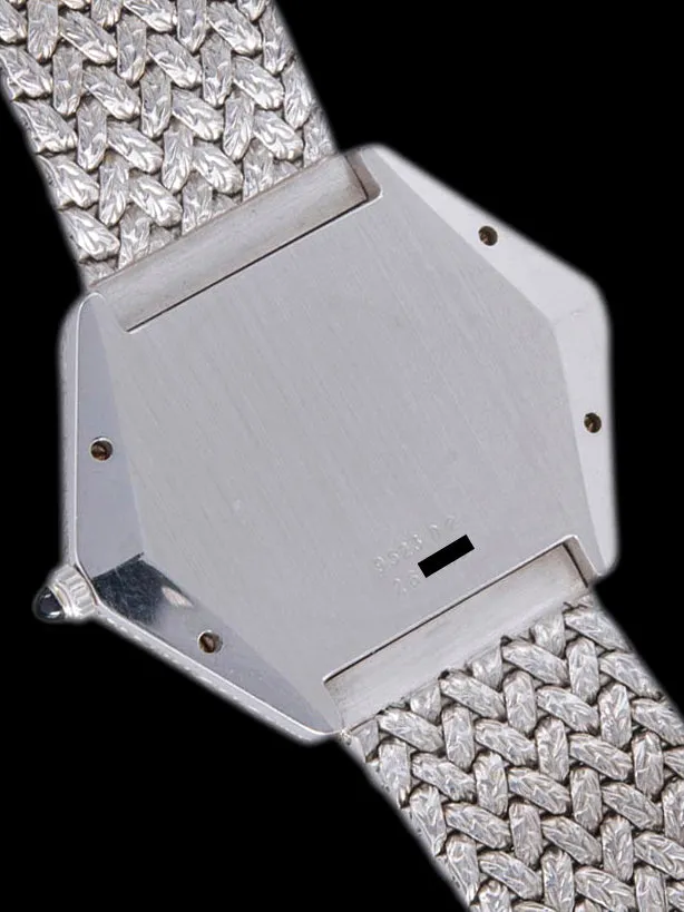 1970s Piaget Hexagon Dress Watch 18K WG (Ref. 9523 D2) Lapis Dial W/ Onyx & Sodalite Bezel
