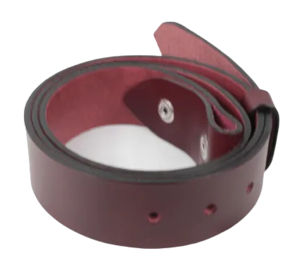 2 Inch Wide (50mm) Burgundy Leather Belt Strap Made to Measure