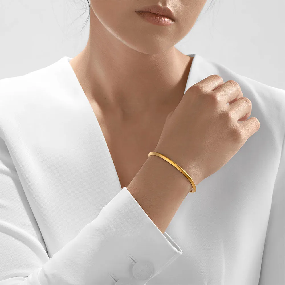 24Kt Gold Classic Ridged Bangle