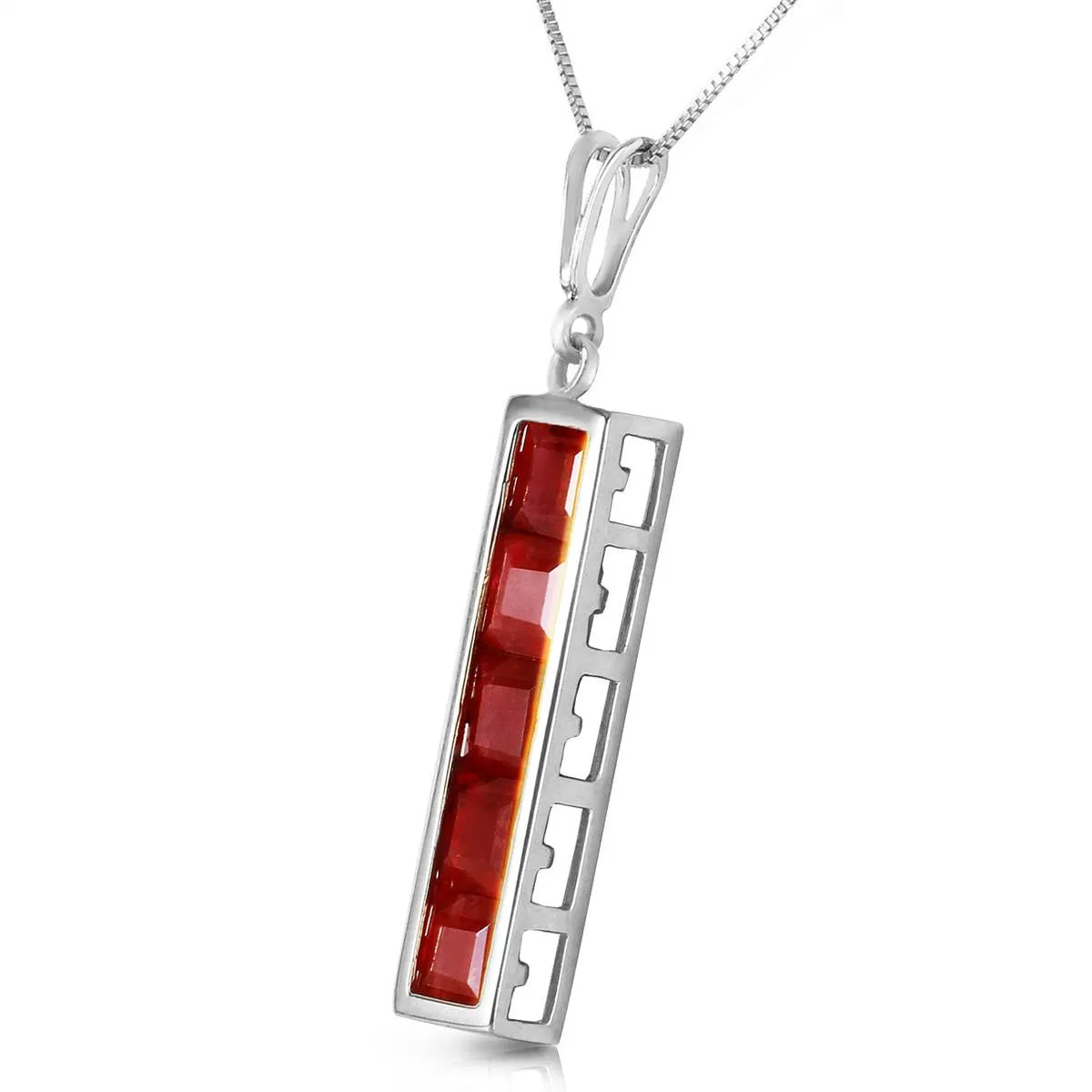 2.5 Carat 14K Solid White Gold Me Before You Ruby Necklace
