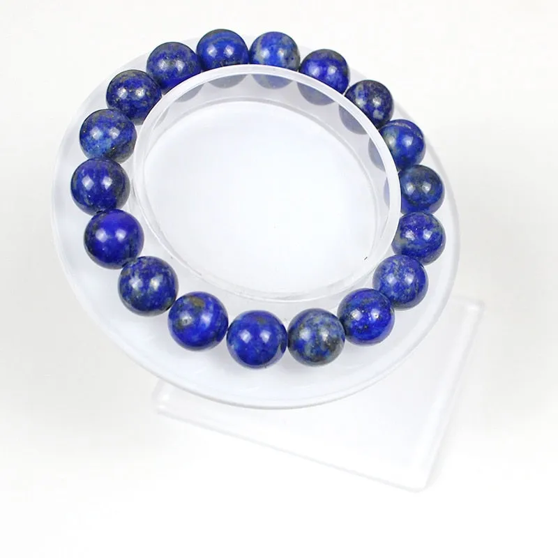 6/8/10/12MM 100% Natural Lapis Lazuli Bead Bracelet