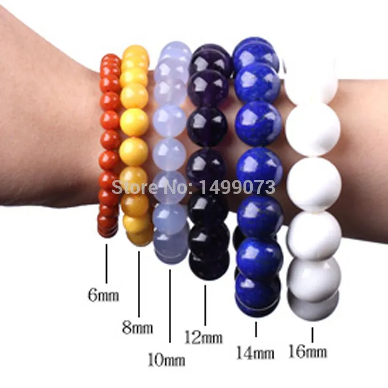 6/8/10/12MM 100% Natural Lapis Lazuli Bead Bracelet