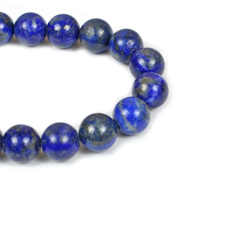 6/8/10/12MM 100% Natural Lapis Lazuli Bead Bracelet