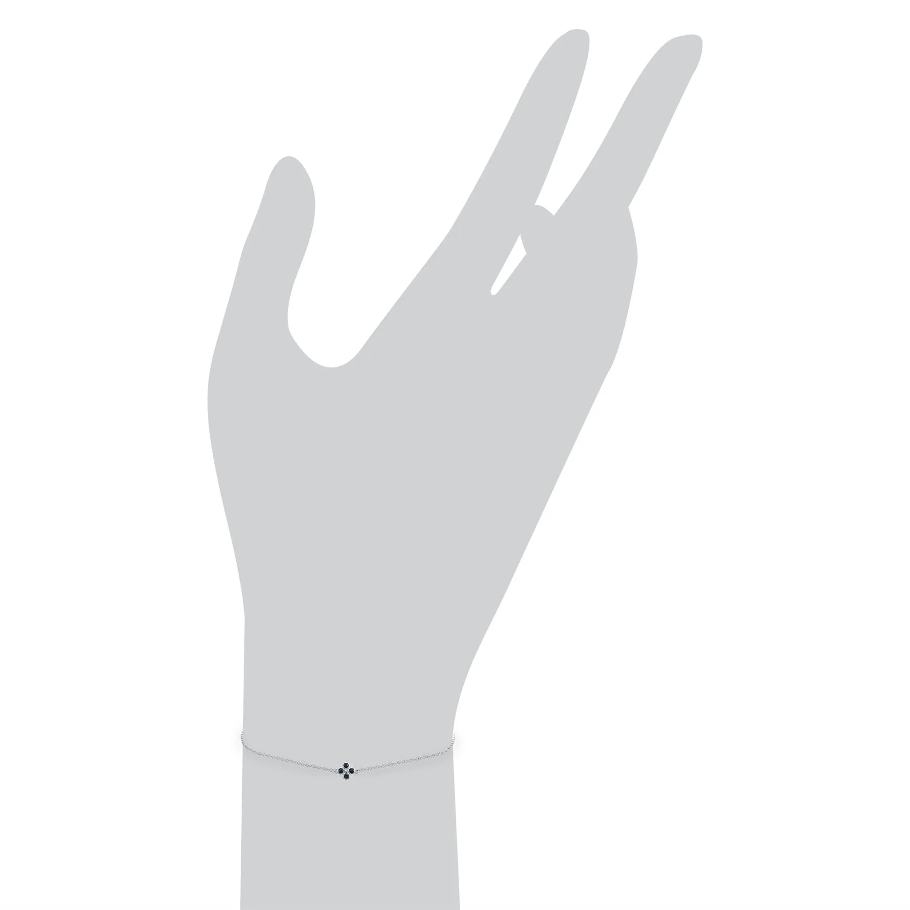 925er Sterlingsilber Saphir 7zoll Armband