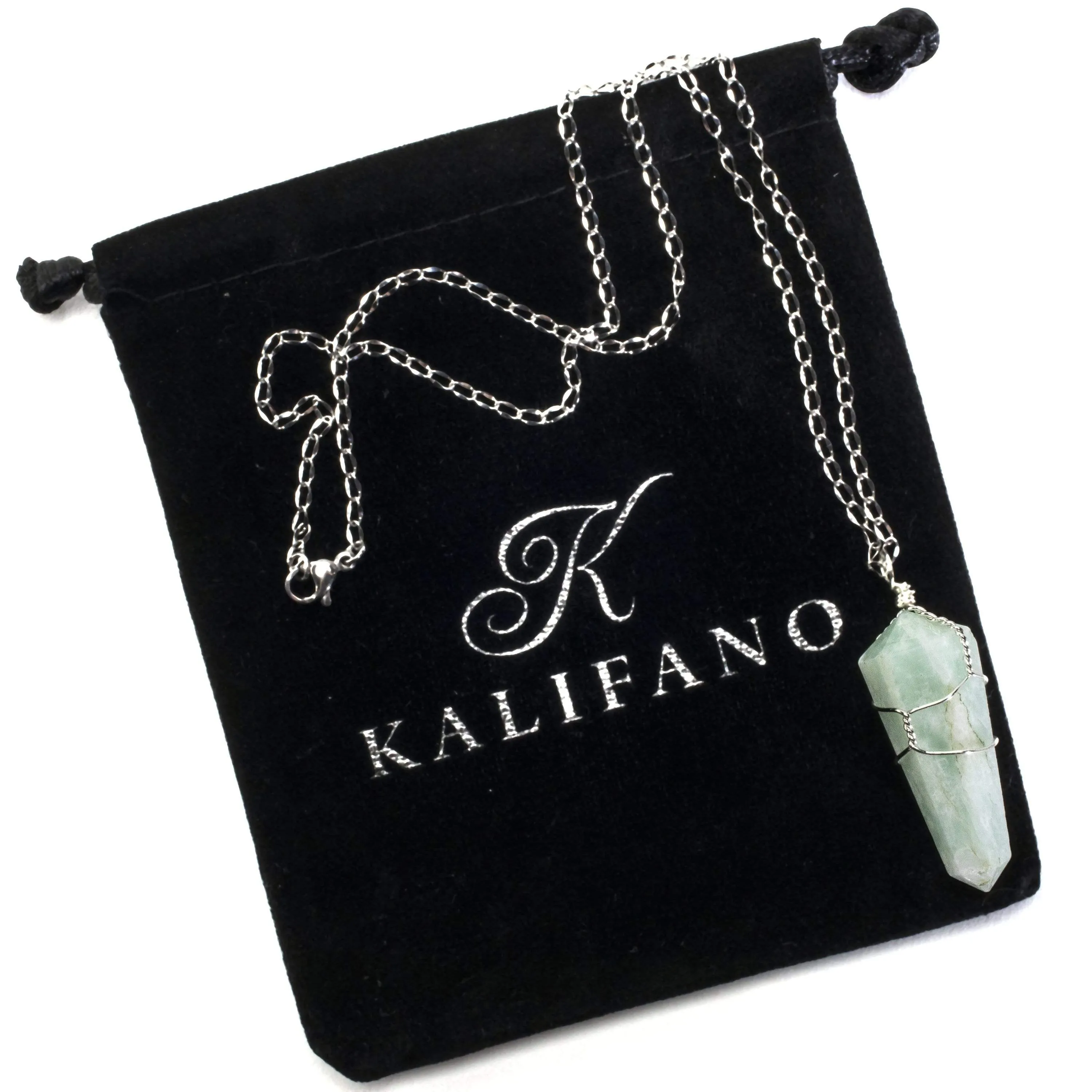 Amazonite Point Healing Stone Pendant on Necklace