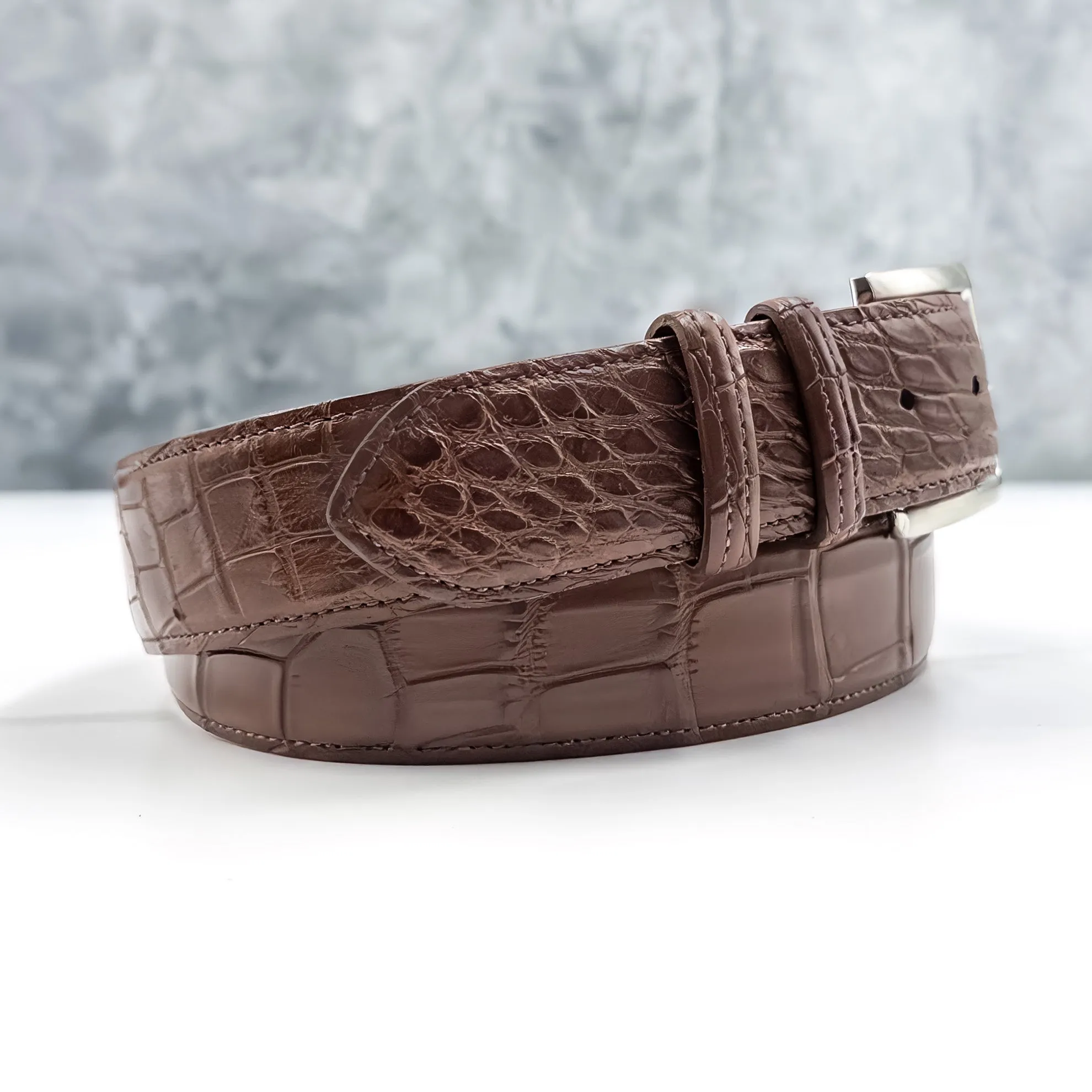 American Matte Alligator Belt One Piece: Tobacco