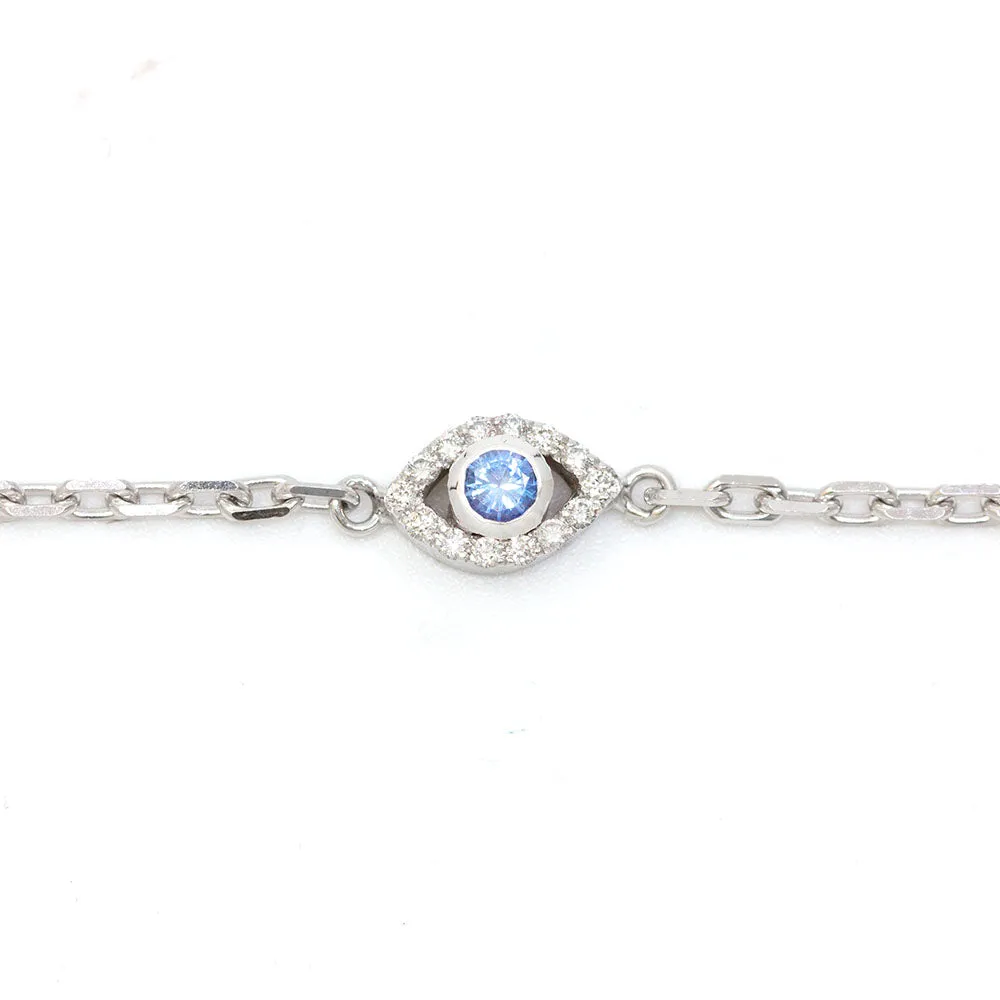 Apotropaic Evil Eye Sapphire & Diamond Bracelet