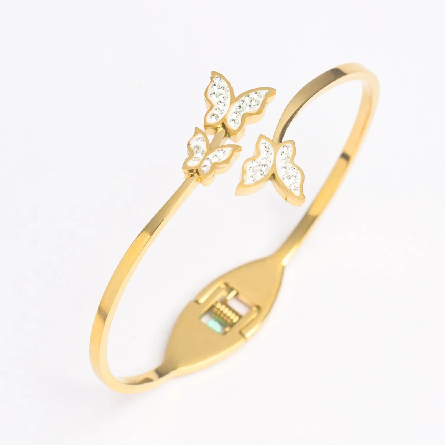 Artklim Gold Plated Butterfly Bangle Bracelet