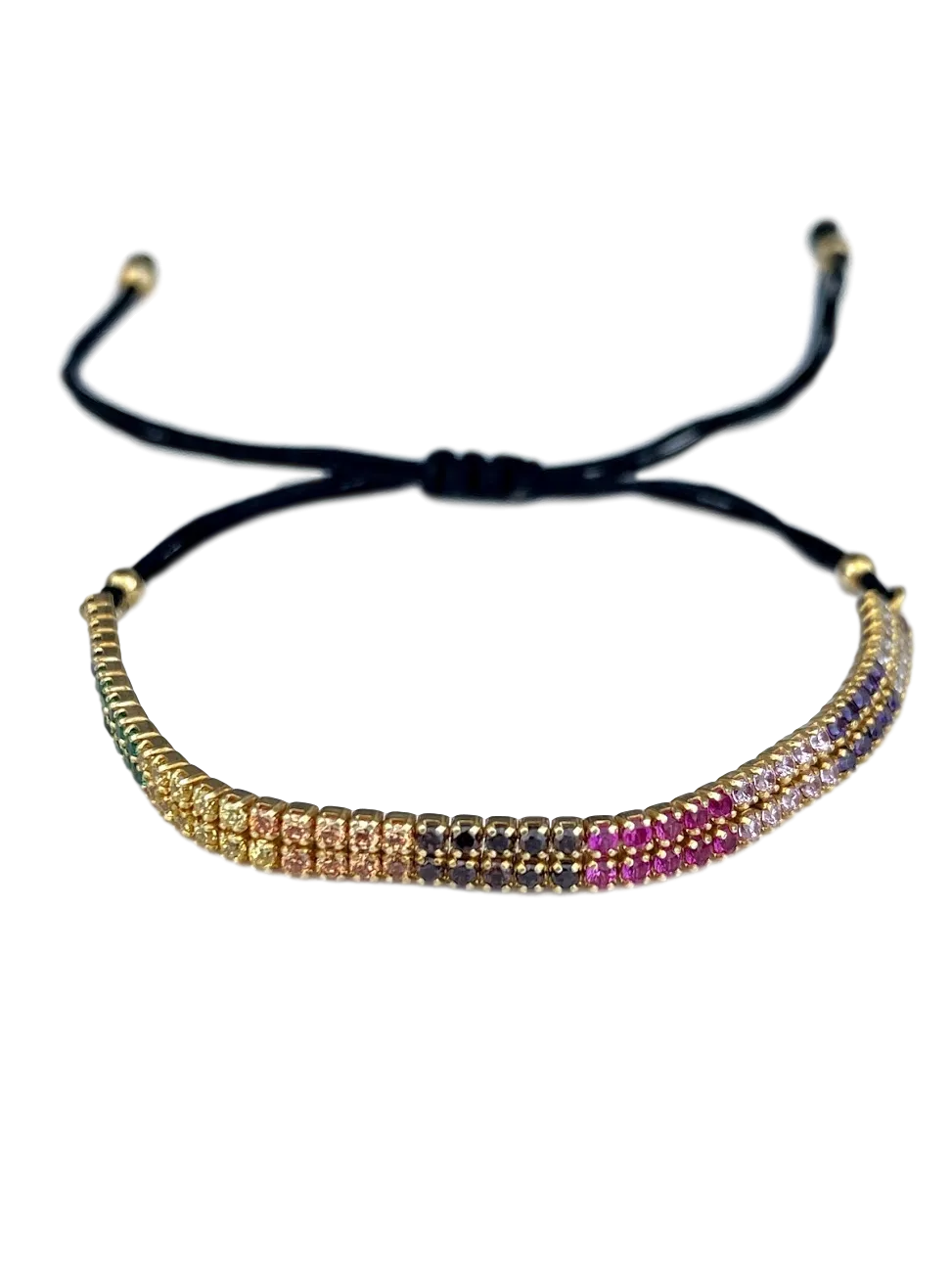 Baja Rainbow Double CZ Adjustable Bracelet