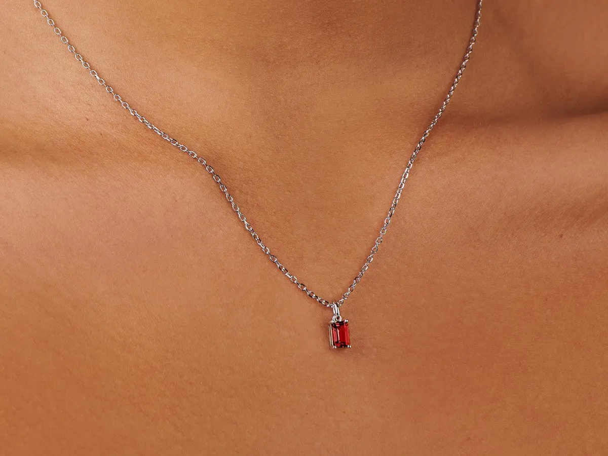 Birthstone Silver Necklace - July by Little Sky Stone
