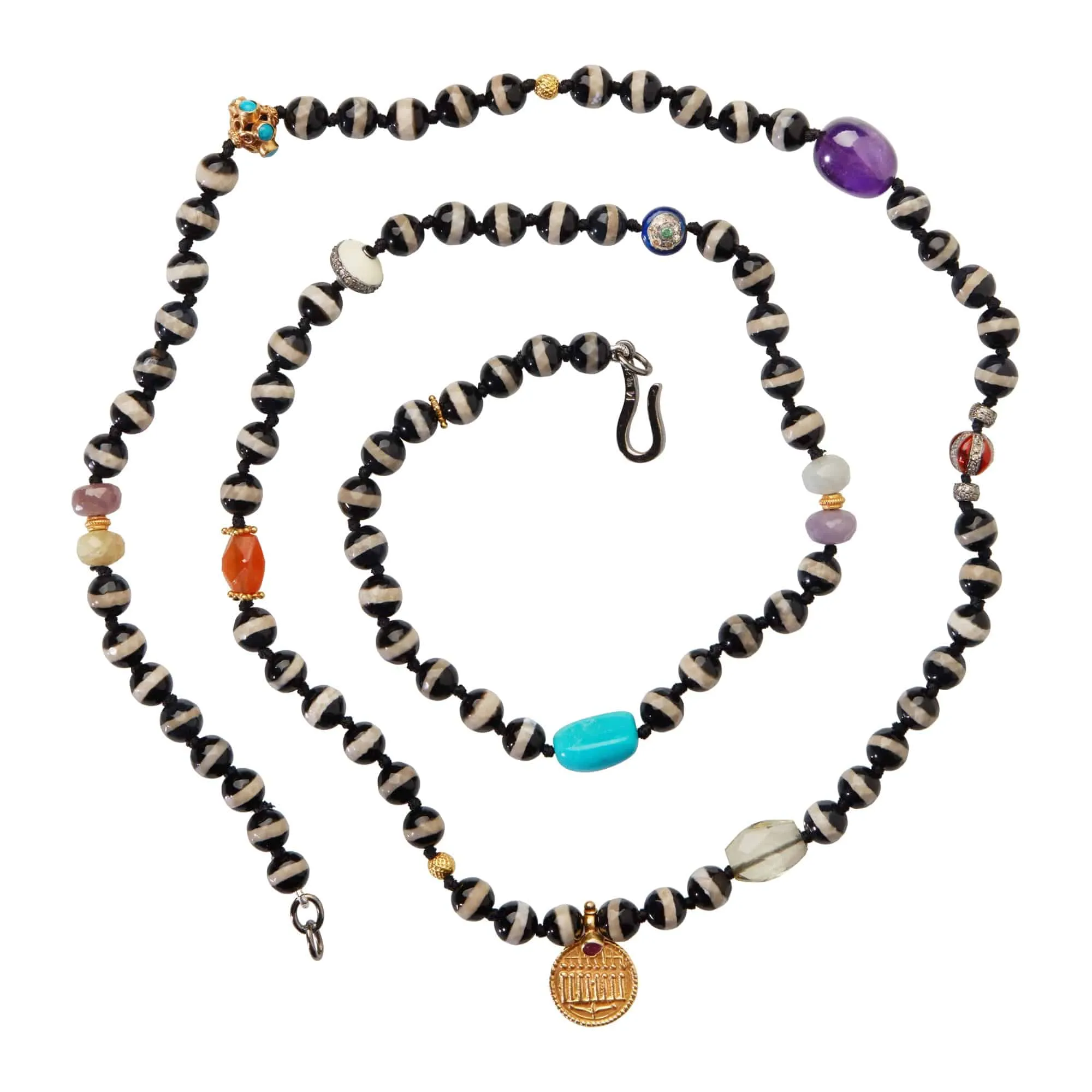 Black Agate Stripe Necklace 20 (75cm)