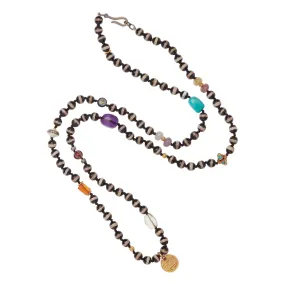 Black Agate Stripe Necklace 20 (75cm)