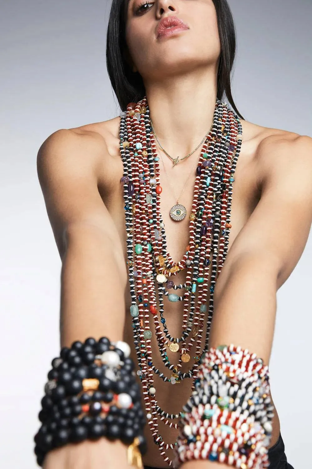 Black Agate Stripe Necklace 20 (75cm)