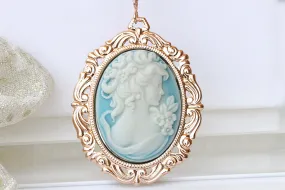 BLUE Cameo Necklace