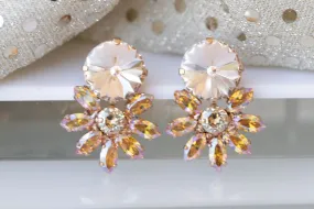 BRIDAL PEACH EARRINGS