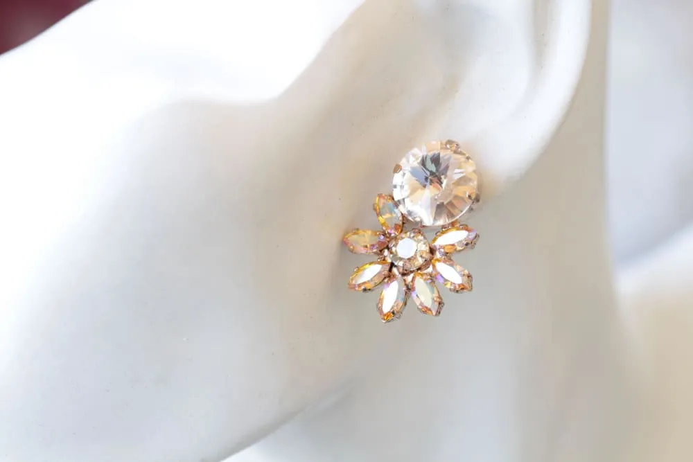 BRIDAL PEACH EARRINGS