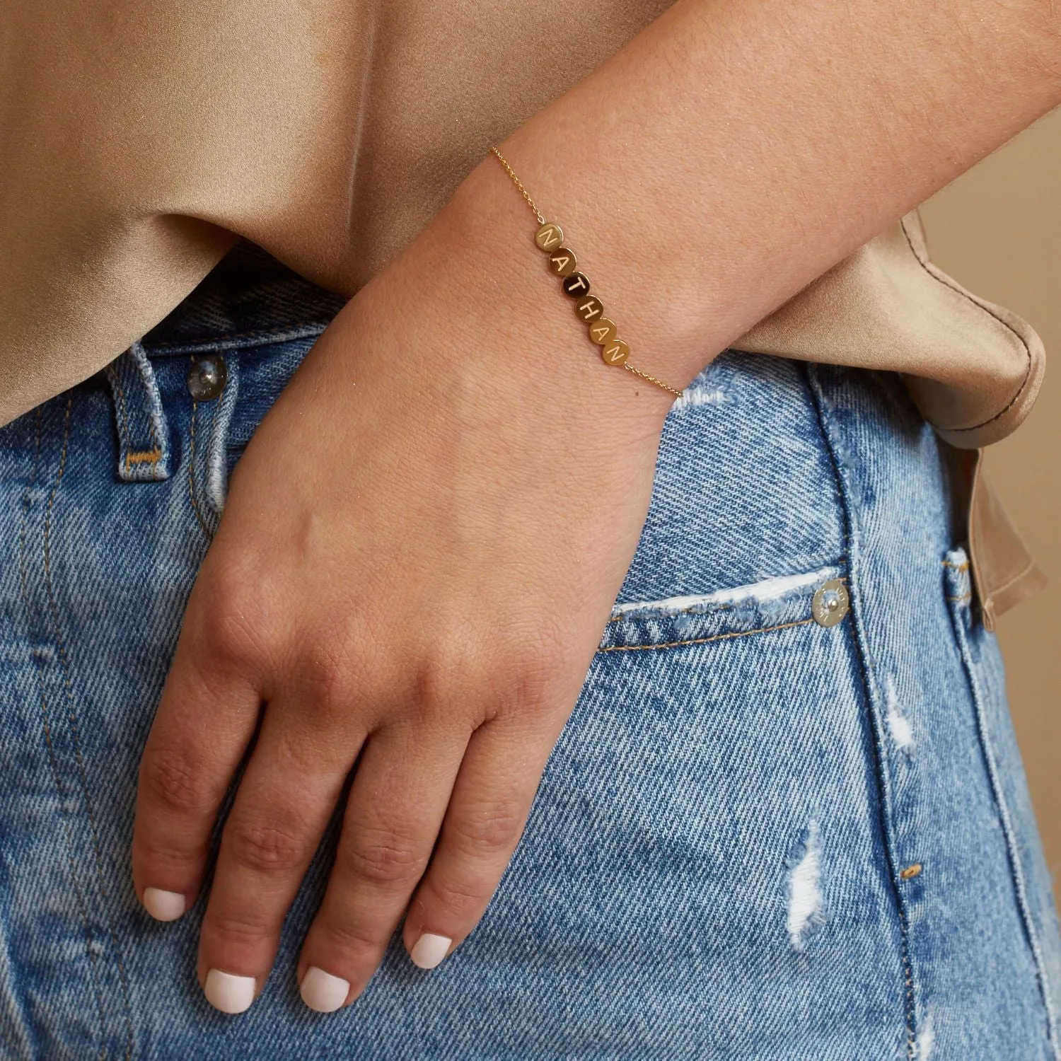Bubble Round Engravable ID Bracelet