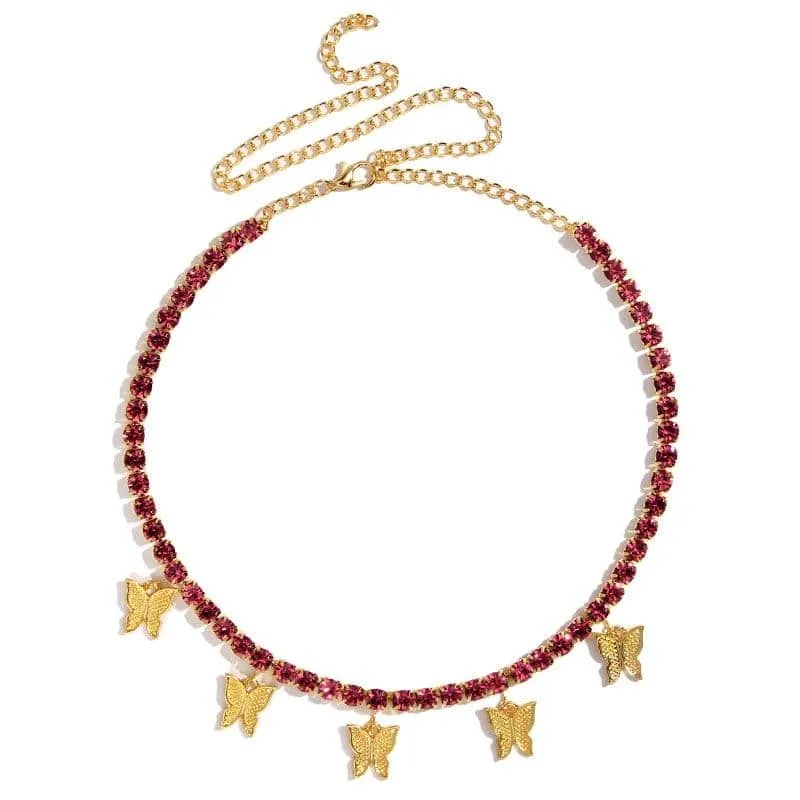 Butterflies and Crystals Necklace