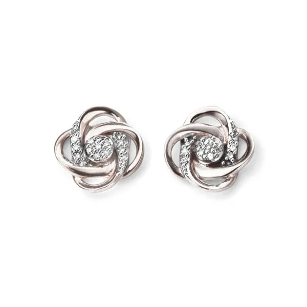 CELTIC KNOT TWIST STUD EARRINGS IN GOLD WITH DIAMONDS