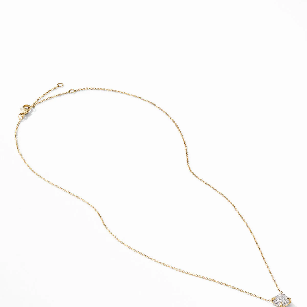 Chatelaine Pendant Necklace in 18K Yellow Gold with Full Pave Diamonds