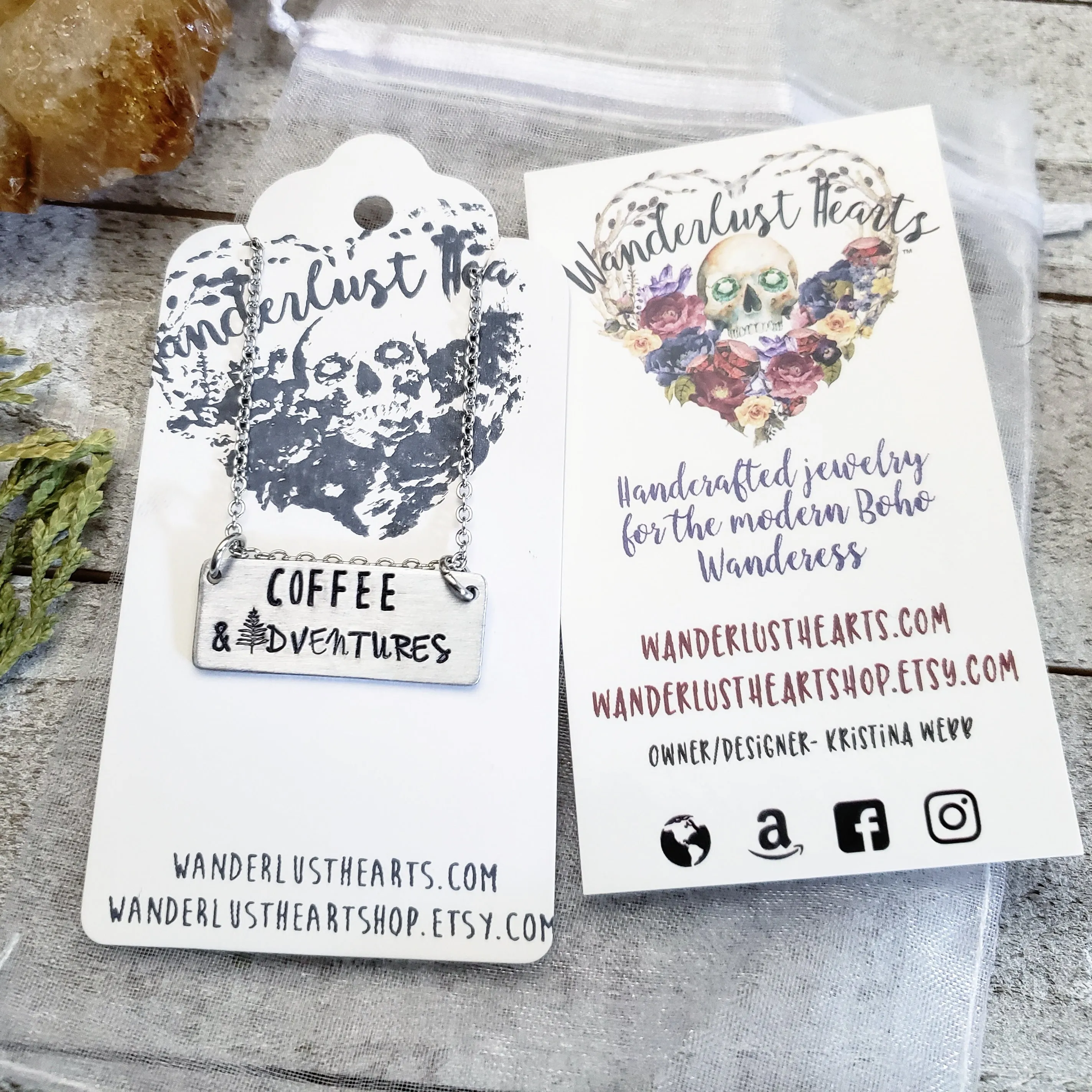 Coffee & Adventures necklace