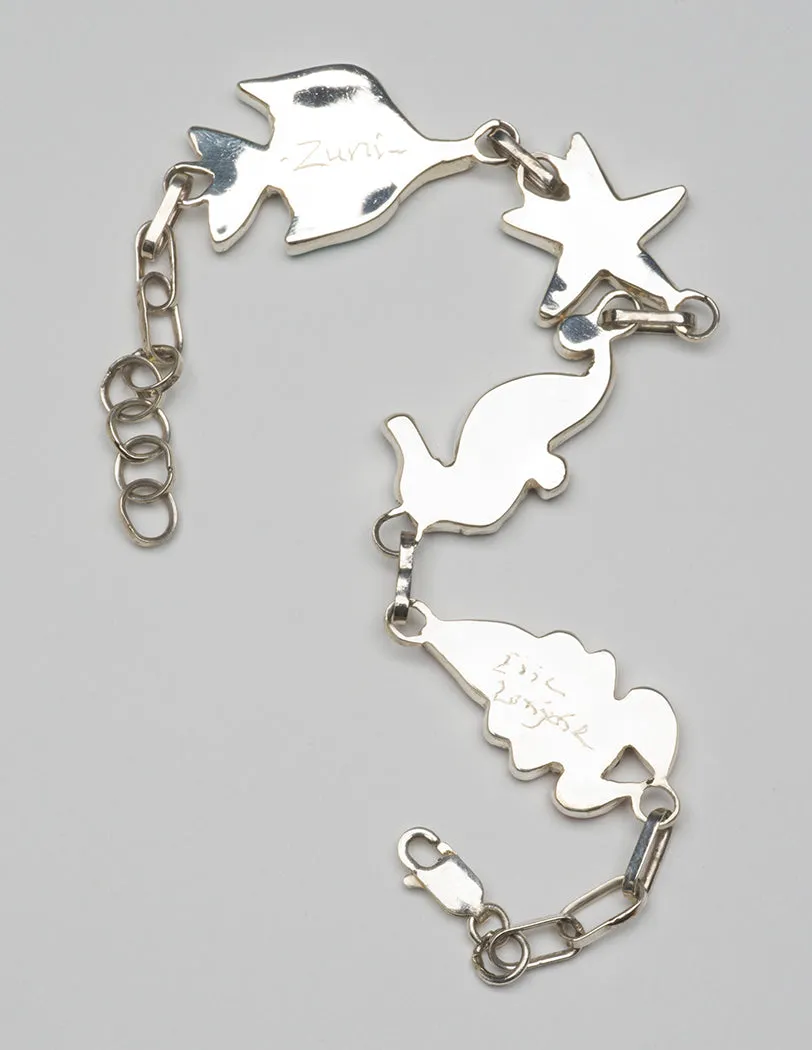 Crab, Fish, Seahorse & Starfish Link Bracelet