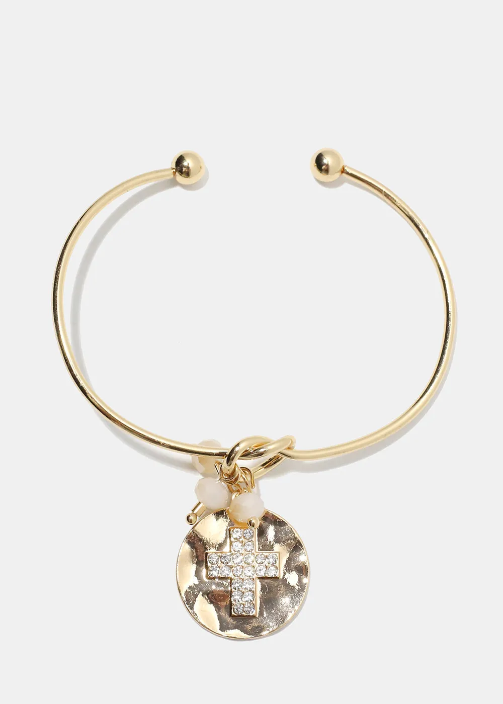Cross Open Bangle Bracelet