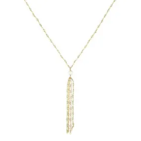 Crystal with Tassle Necklace
