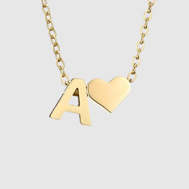 Dainty Initial Heart Necklace
