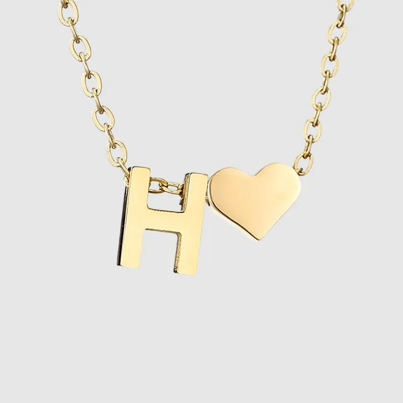 Dainty Initial Heart Necklace