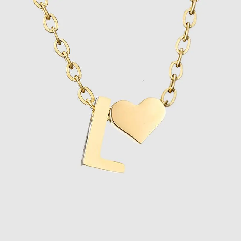 Dainty Initial Heart Necklace