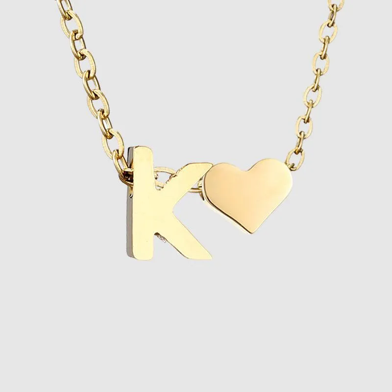 Dainty Initial Heart Necklace