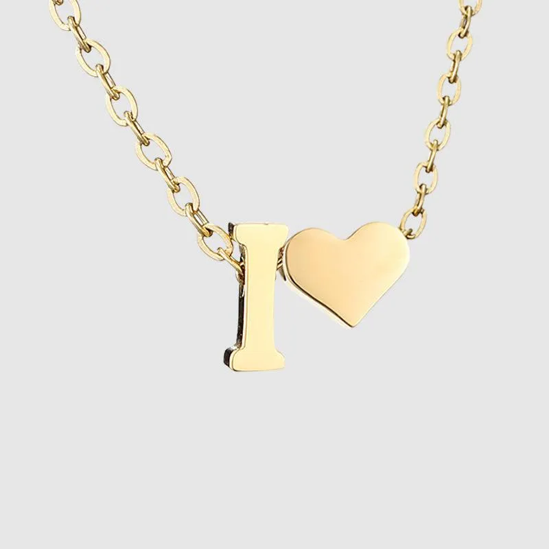 Dainty Initial Heart Necklace