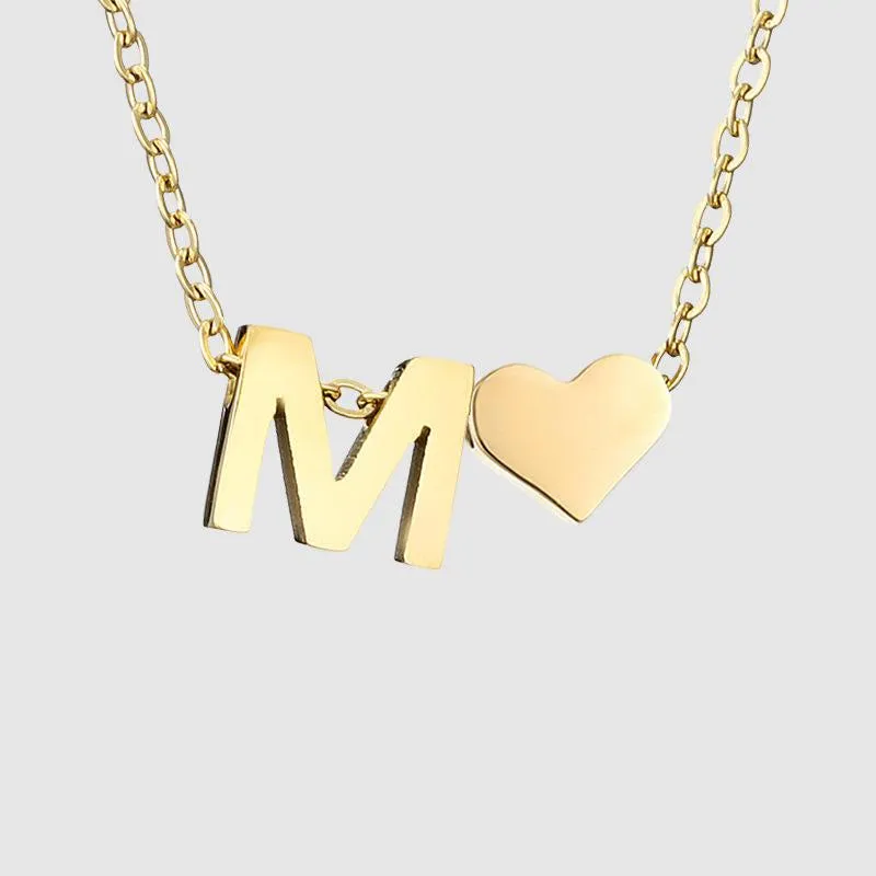 Dainty Initial Heart Necklace