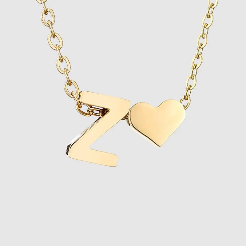 Dainty Initial Heart Necklace