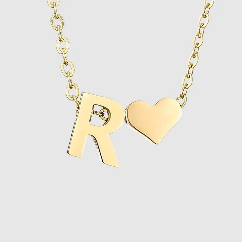Dainty Initial Heart Necklace