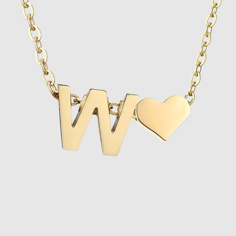 Dainty Initial Heart Necklace