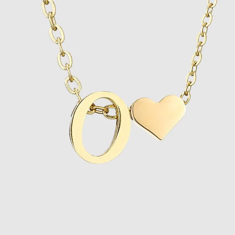 Dainty Initial Heart Necklace