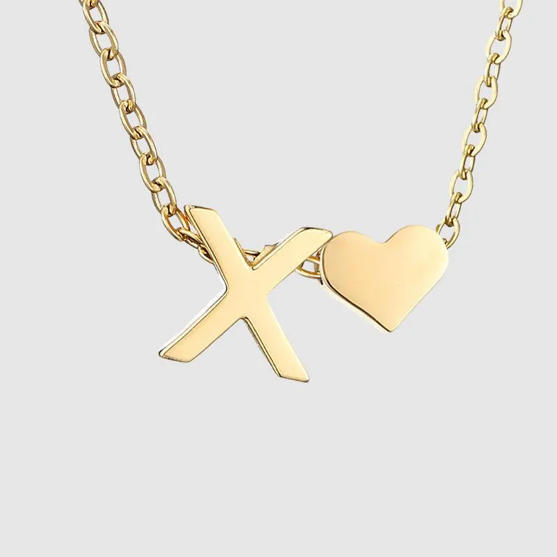 Dainty Initial Heart Necklace