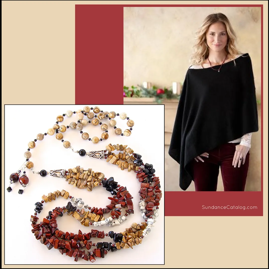 Desa: Long Gemstone Necklace Set