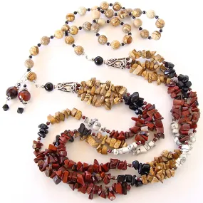 Desa: Long Gemstone Necklace Set